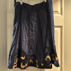 Floreat Midnight Blue Skirt with Gold Accents